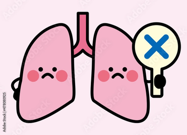 Obraz 肺　キャラクター　バツ