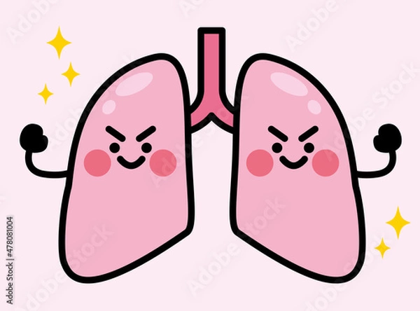 Obraz 肺　キャラクター　健康