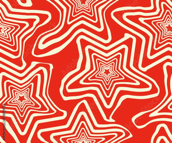 Obraz Abstract Geometric Liquid Stars Stroke Line Style Seamless Pattern Vector Trendy Fashion Design