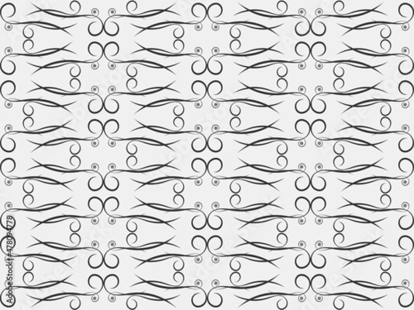 Fototapeta Art deco seamless pattern with swirls. Vintage background in the Art Nouveau style of the 1920s - 1930s. Linear art. Design for wallpaper, wrapping paper and fabric printing. Vector illustration