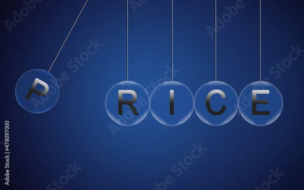 Fototapeta Price Title on Newton's Cradle Swings in Pendulum Bubble