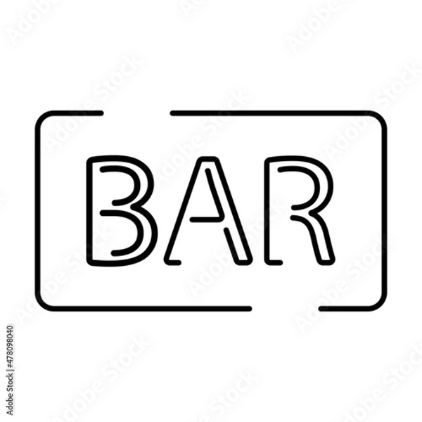 Fototapeta Bar icon on white background, vector illustration.