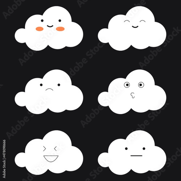 Fototapeta set clound character design vector