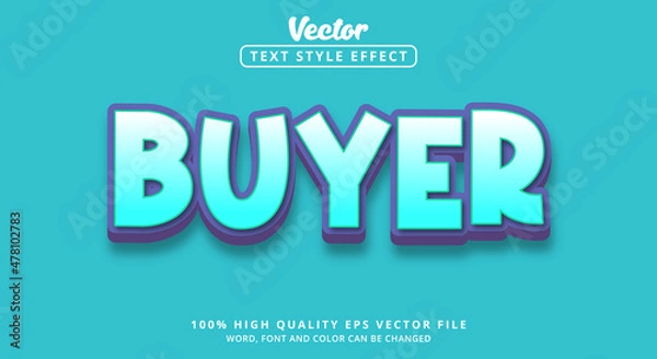Fototapeta Editable text effect, Buyer text with modern style