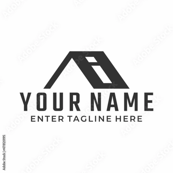 Fototapeta House building logo design illustration, vector, silhouette, symbol, icon
