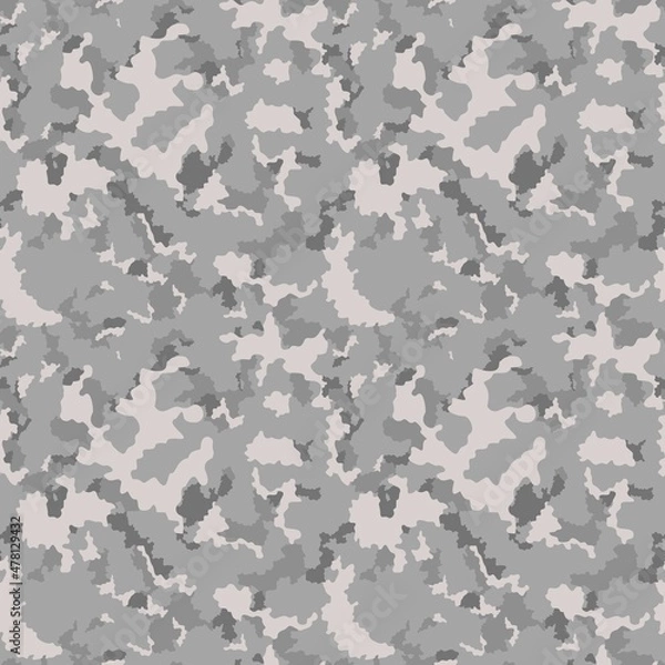 Fototapeta Vector trendy camouflage background, gray illustration, seamless pattern for printing clothes, paper, fabric.