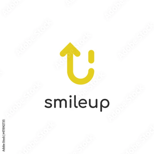 Fototapeta U letter Smile Up logo 