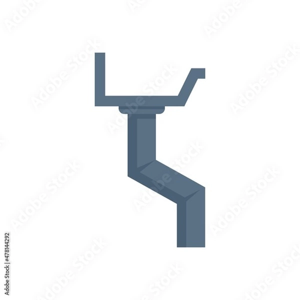 Fototapeta Iron gutter icon flat isolated vector