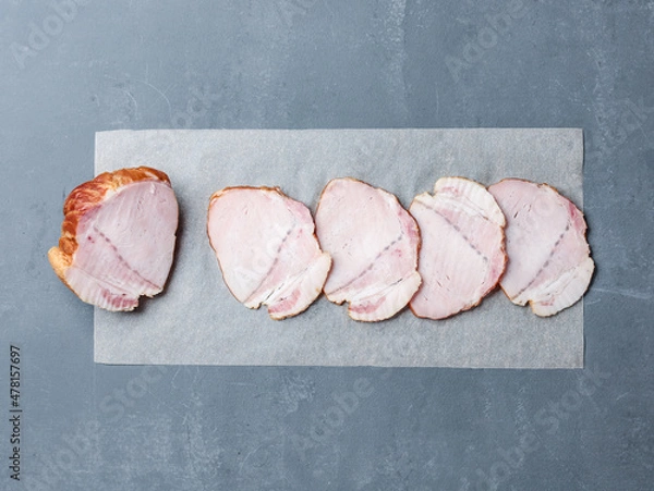 Obraz ham on a gray background