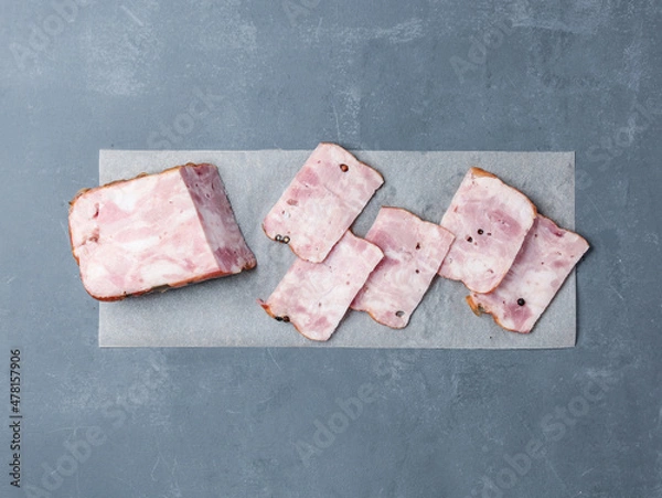 Obraz ham on a gray background