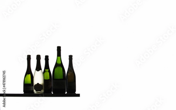 Obraz Group of Champagne bottles graphically presented