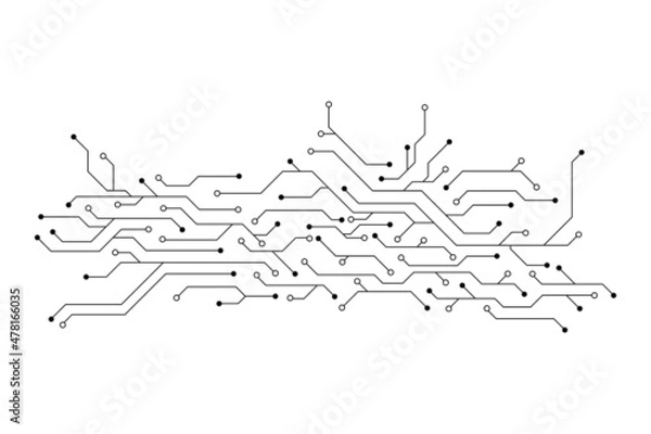 Obraz Vector circuit board pattern on a white screen for background technology