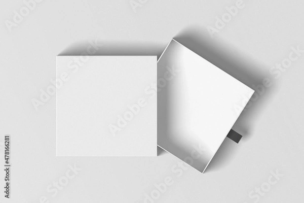Fototapeta Square sliding drawer box mockup