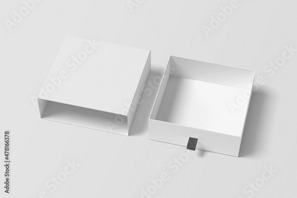 Fototapeta Square sliding drawer box mockup