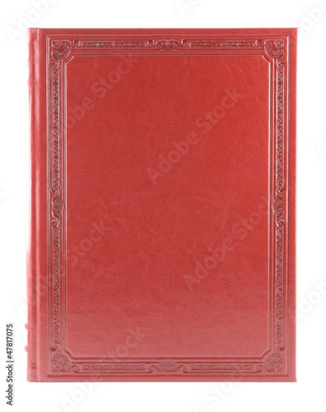 Obraz Red book isolated on white background. Blank hardcover.