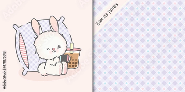 Obraz bunny playing video games