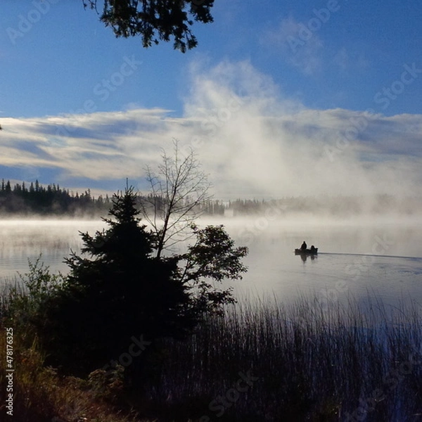 Fototapeta fog on the lake
