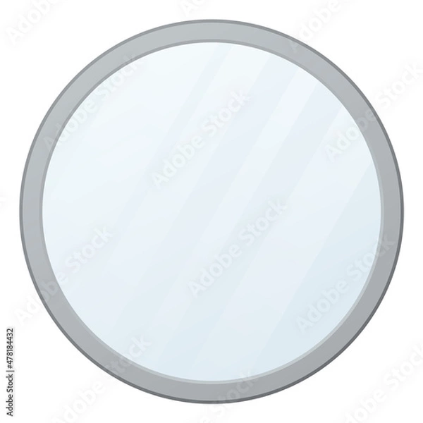 Fototapeta Mirror frame. Round glass surface with blurry reflection