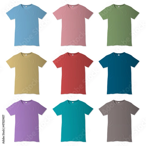 Fototapeta T-shirt vector design templates in various colors
