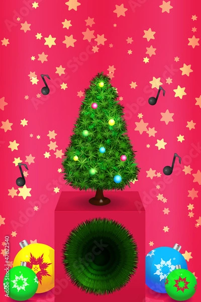 Obraz Christmas tree with balls