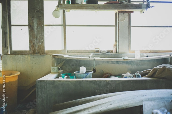 Obraz レトロで趣ある洗い場