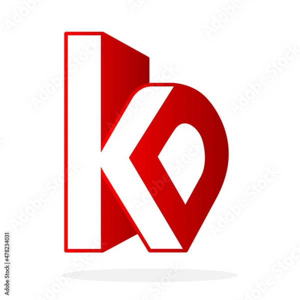 Fototapeta Initial Letter KD Logo Vector
