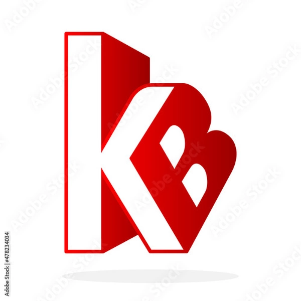 Fototapeta Initial Letter KB Logo Vector