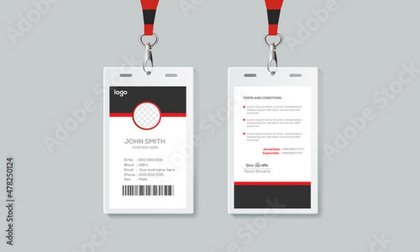 Obraz Simple  Id card design template.
