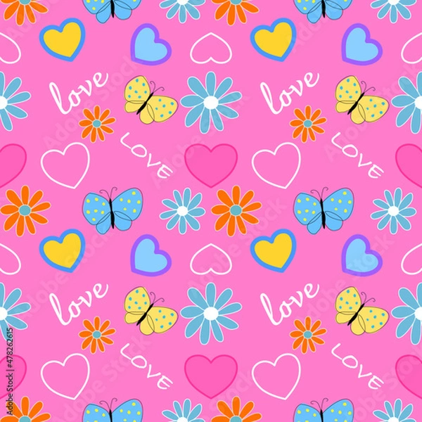 Fototapeta seamless pattern with flowers