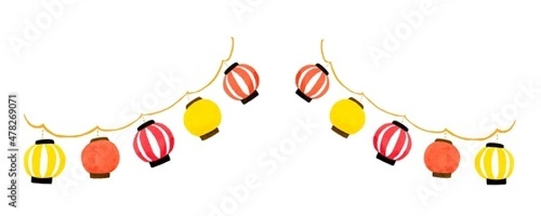 Obraz 手描きの提灯飾り素材