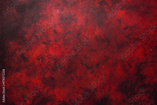 Fototapeta Red weathered wall textured background with garnet tones. Aged wall.