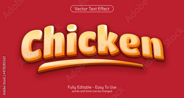 Obraz Chicken 3d text editable style effect template