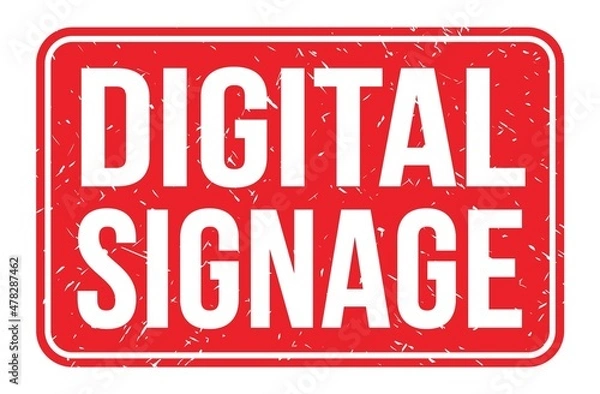 Fototapeta DIGITAL SIGNAGE, words on red rectangle stamp sign