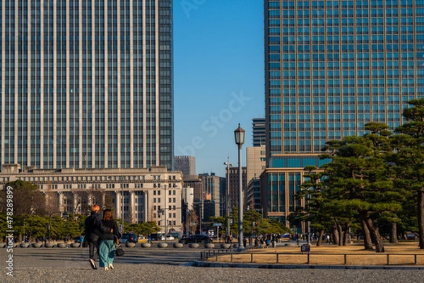 Obraz 東京駅前・丸の内の超高層ビル群（ビジネス街/オフィス街）