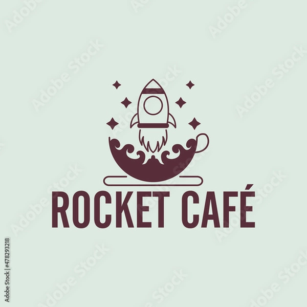Obraz rocket cafe logo vector illustration