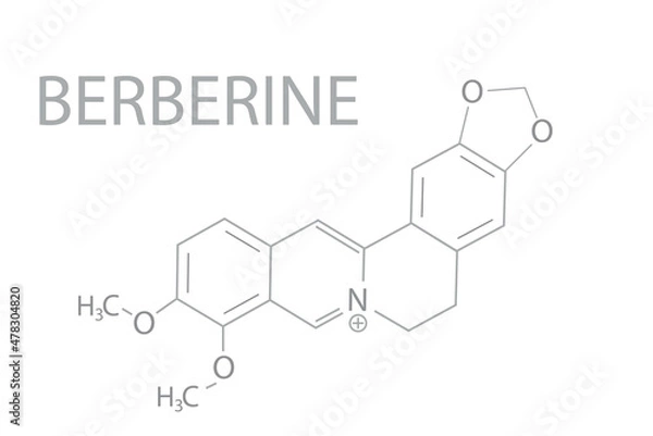 Fototapeta Berberine molecular skeletal chemical formula.