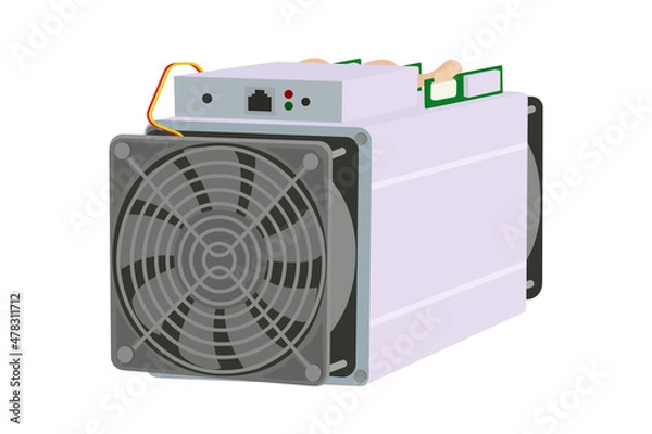 Obraz Asic for mining digital cryptocurrency. Vector illustration.