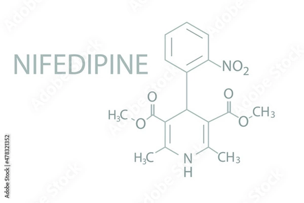 Fototapeta Nifedipine skeletal chemical formula.