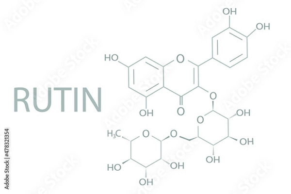 Fototapeta Rutin molecular skeletal chemical formula.