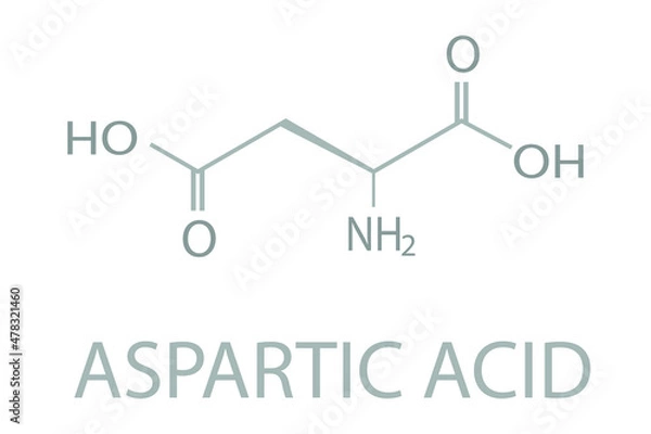 Fototapeta Aspartic acid molecular skeletal chemical formula.