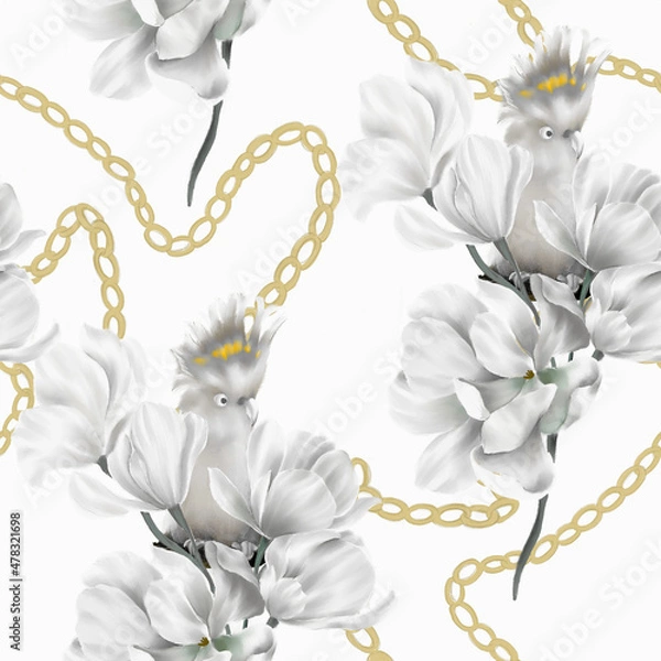 Obraz Beautiful seamless pattern with floral background 