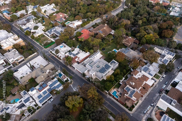 Obraz Vista aérea de las calles de San Pedro Garza García, Nuevo León. México