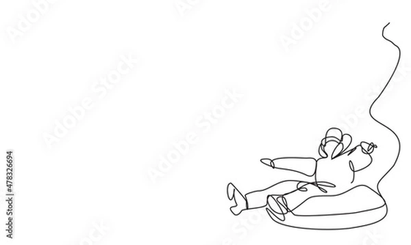 Fototapeta continuous drawing with one line of a boy and a girl rolling down an ice slide