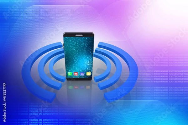 Fototapeta 3d rendering mobile phone data
