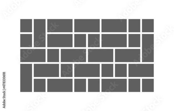 Fototapeta Photo collage frames template. Photo collage frames template for family design. Horizontal vector collage layout for photo montage.