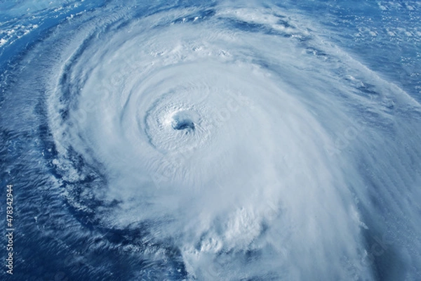 Fototapeta Huragan, tornado z kosmosu. Elementy tego obrazu dostarczone przez NASA