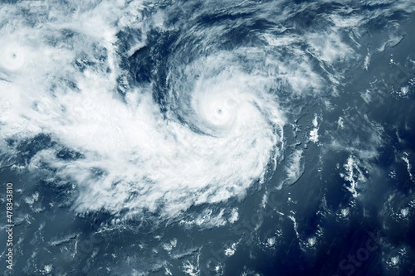 Fototapeta Hurricane, tornado from space. Elements of this image furnished by NASA