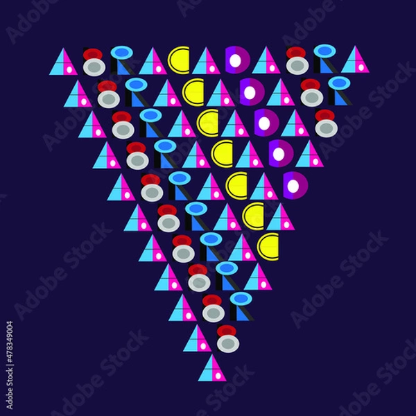 Fototapeta vector isolated modern  occultism magic sign abracadabra colorful