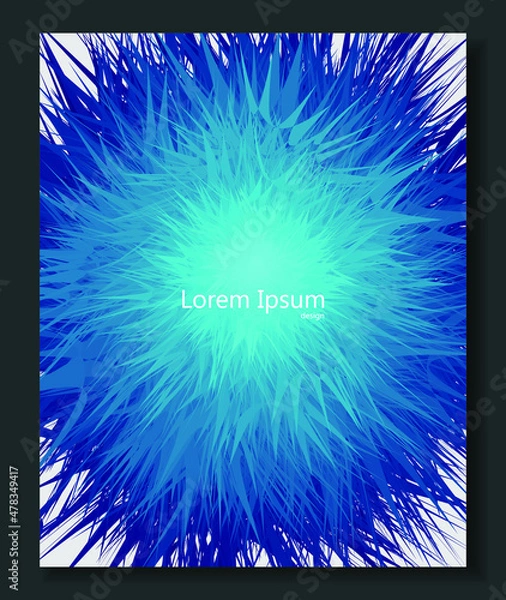 Fototapeta template vector light blue  brochure  with abstract grunge flower
