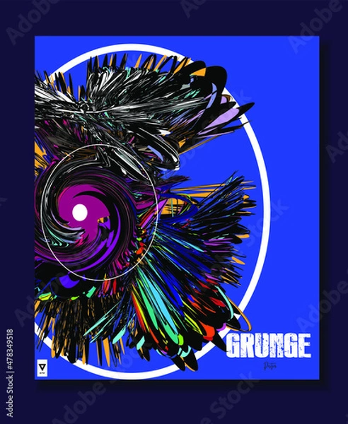 Fototapeta template  vector grunge  colorful brochure  